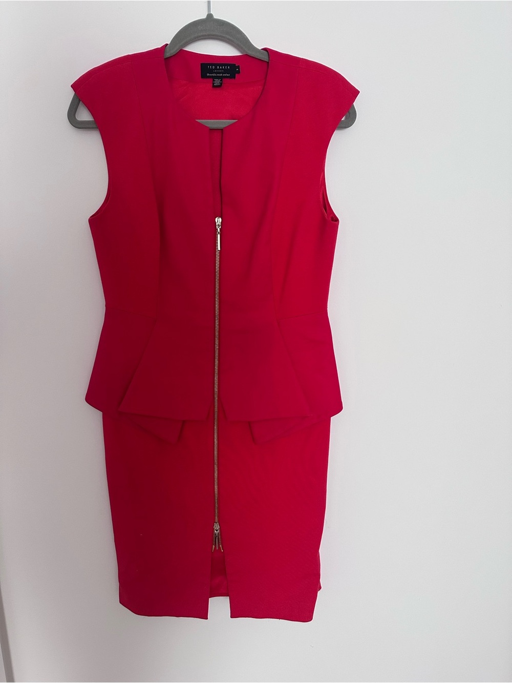 Ted Baker Red Peplum Dress